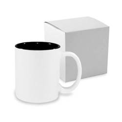 JS Coating mug 330 ml with black interior with box Sublimation Thermal Transfer