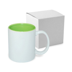 JS Coating mug 330 ml with light green interior with box Sublimation Thermal Transfer